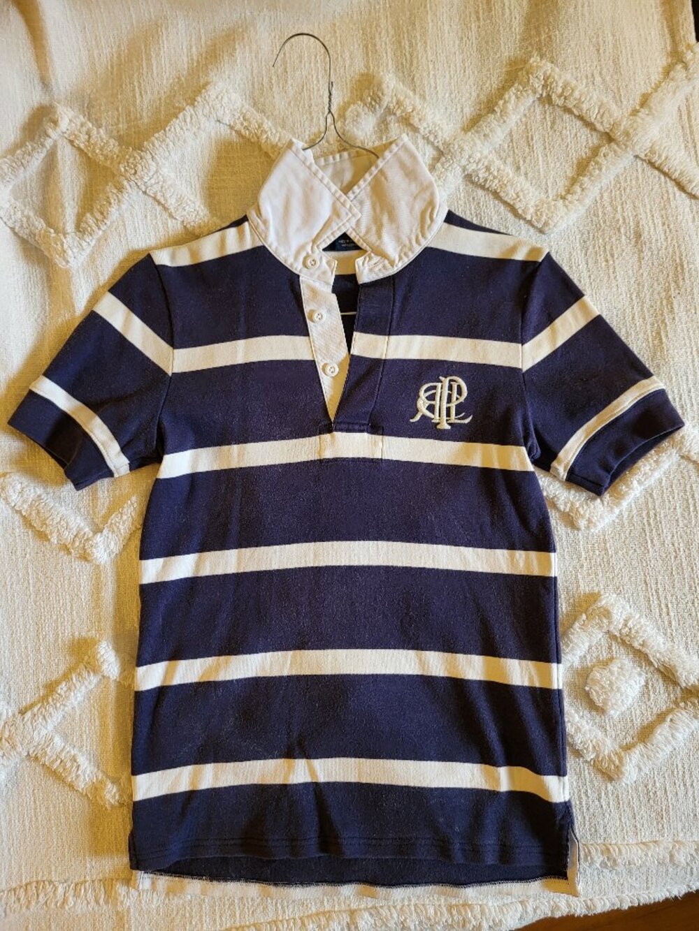 Ralph Lauren Navy and Khaki Striped Polo